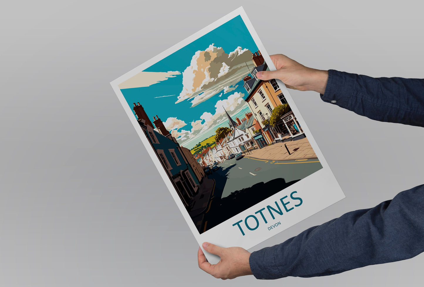 Totnes Travel Print Wall Art Totnes Wall Hanging Home Décor Totnes Gift Art Lovers England Art Lover Gift Totnes Art