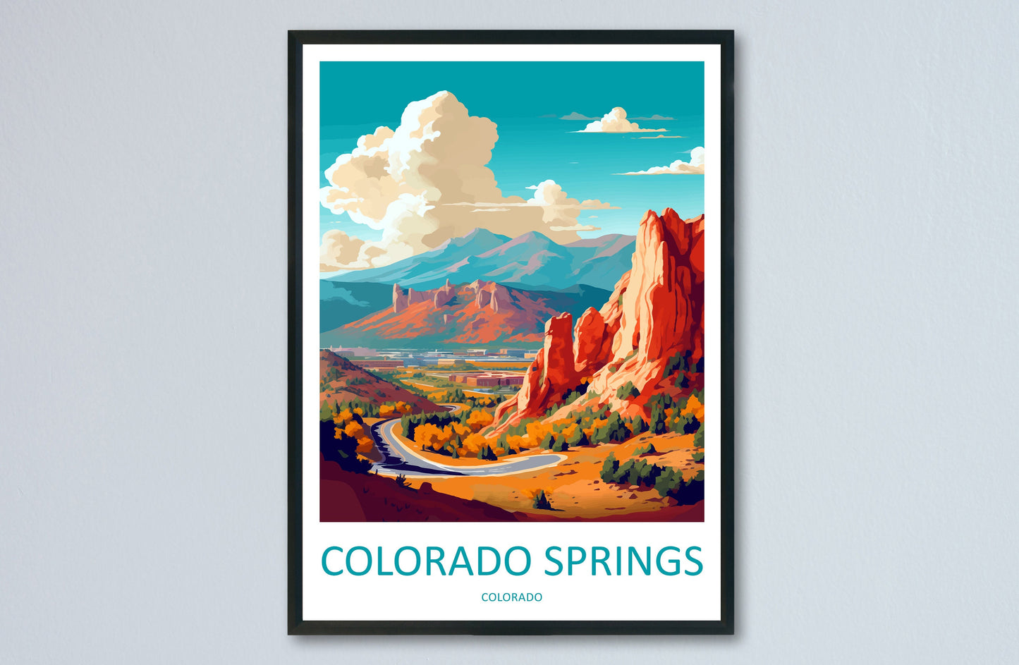 Colorado springs Travel Print Wall Art Colorado springs Wall Hanging Home Décor Colorado springs Gift Art Lovers Colorado Art Gift Lover