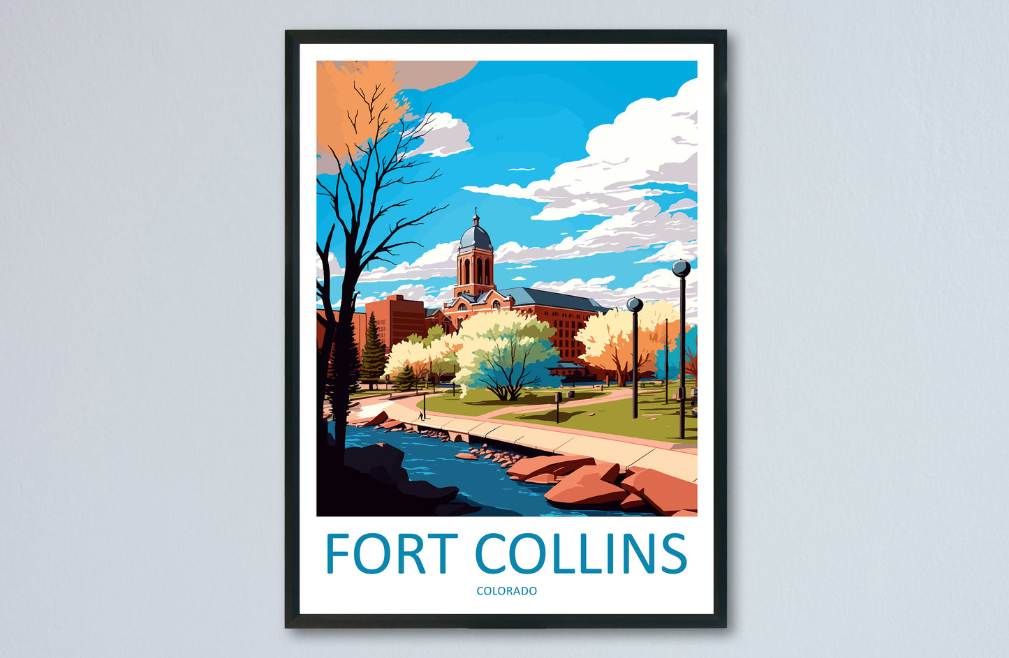 Fort Collins Travel Print Wall Art Fort Collins Wall Hanging Home Décor Fort Collins Gift Art Lovers Colorado Art Gift Lover Print