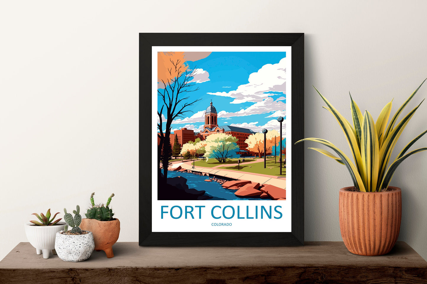 Fort Collins Travel Print Wall Art Fort Collins Wall Hanging Home Décor Fort Collins Gift Art Lovers Colorado Art Gift Lover Print