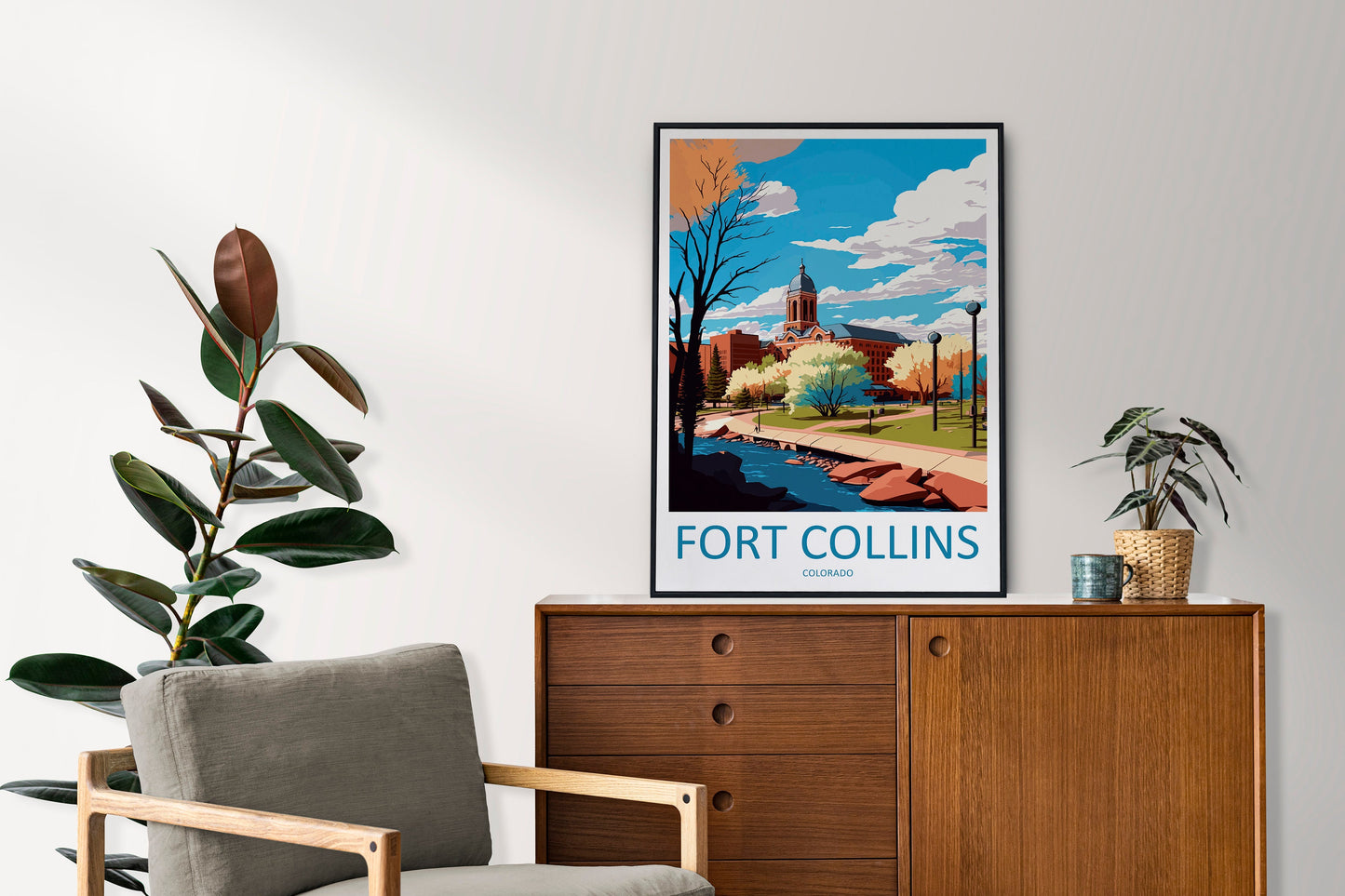 Fort Collins Travel Print Wall Art Fort Collins Wall Hanging Home Décor Fort Collins Gift Art Lovers Colorado Art Gift Lover Print
