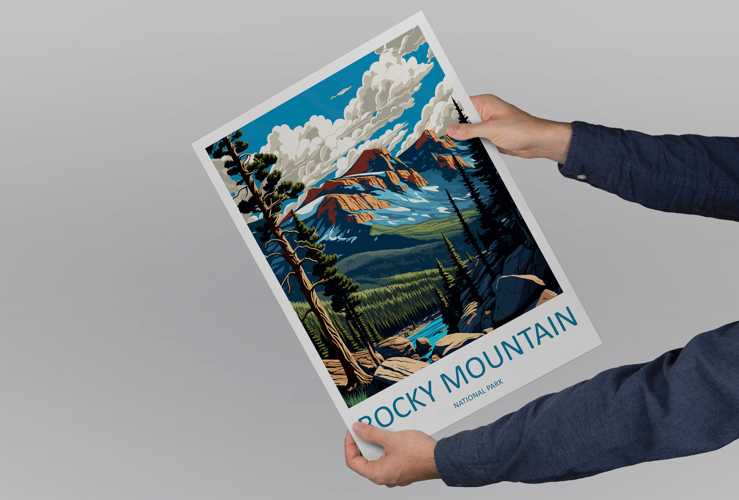 Rocky Mountain National Park Travel Print Wall Art Rocky Mountain Wall Hanging Home Décor Rocky Mountain Gift Art Lovers Colorado Art