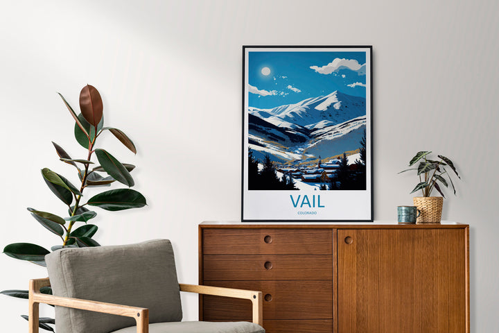 Vail Ski Resort Travel Print Wall Art Vail Ski Wall Hanging Home Décor Vail Ski Gift Art Lovers Colorado Art Gift Lover Print For Vail Ski