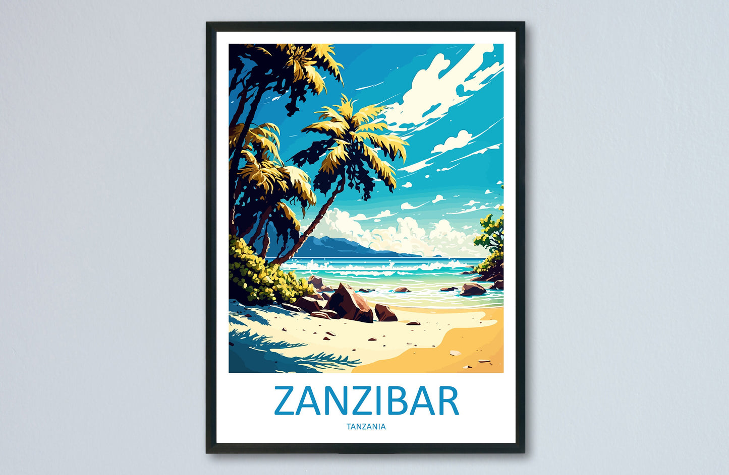Zanzibar Travel Print Wall Art Zanzibar Wall Hanging Home Décor Zanzibar Gift Art Lovers Tanzania Art Print Zanzibar Wall Décor Art