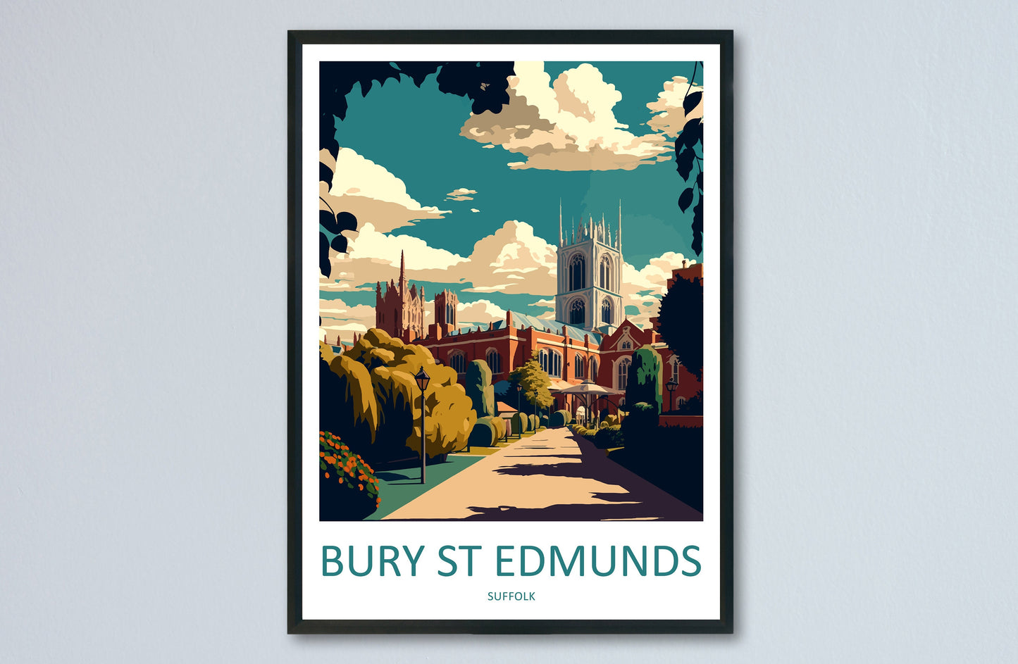 Bury S Edmunds Travel Print Wall Art Bury S Edmunds Wall Hanging Home Décor Bury S Edmunds Gift Art Lovers England Art Lover Gift