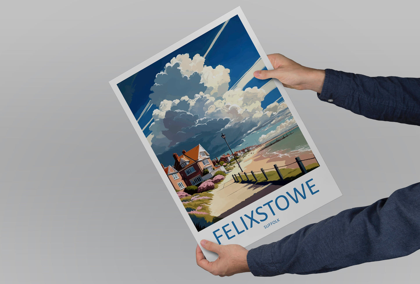 Felixstowe Travel Print Wall Art Felixstowe Wall Hanging Home Décor Felixstowe Gift Art Lovers England Art Lover Gift Felixstowe Art