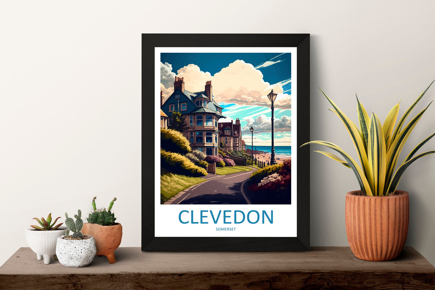 Clevedon Travel Print Wall Art Clevedon Wall Hanging Home Décor Clevedon Gift Art Lovers England Art Lover Gift Clevedon Art