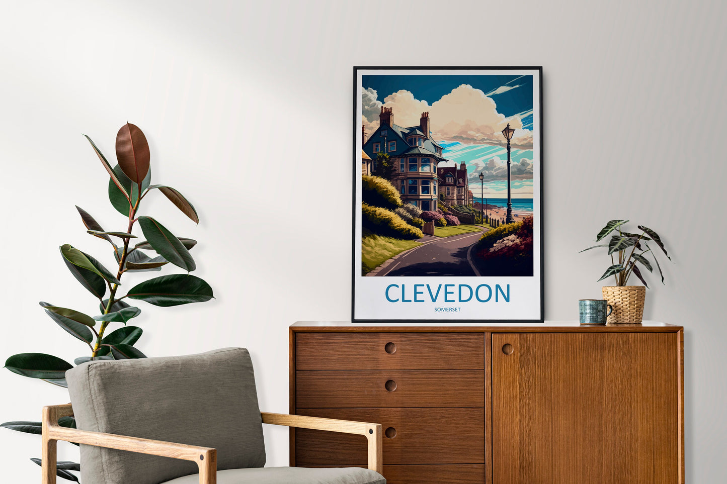 Clevedon Travel Print Wall Art Clevedon Wall Hanging Home Décor Clevedon Gift Art Lovers England Art Lover Gift Clevedon Art