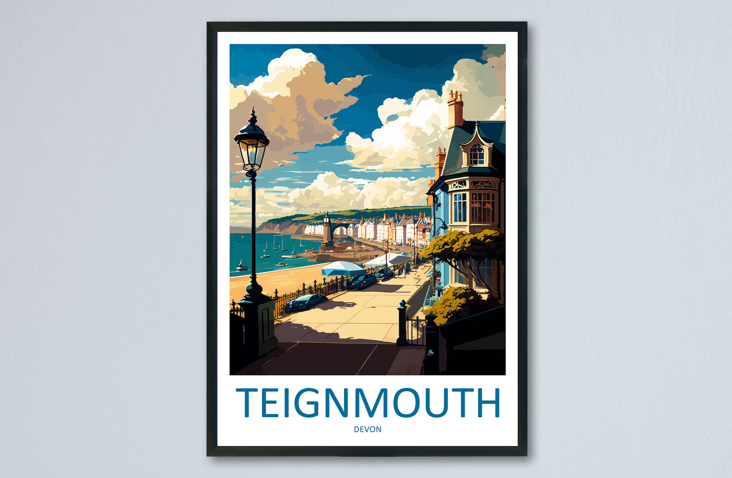 Teignmouth Travel Print Wall Art Teignmouth Wall Hanging Home Décor Teignmouth Gift Art Lovers England Art Lover Gift Teignmouth Art