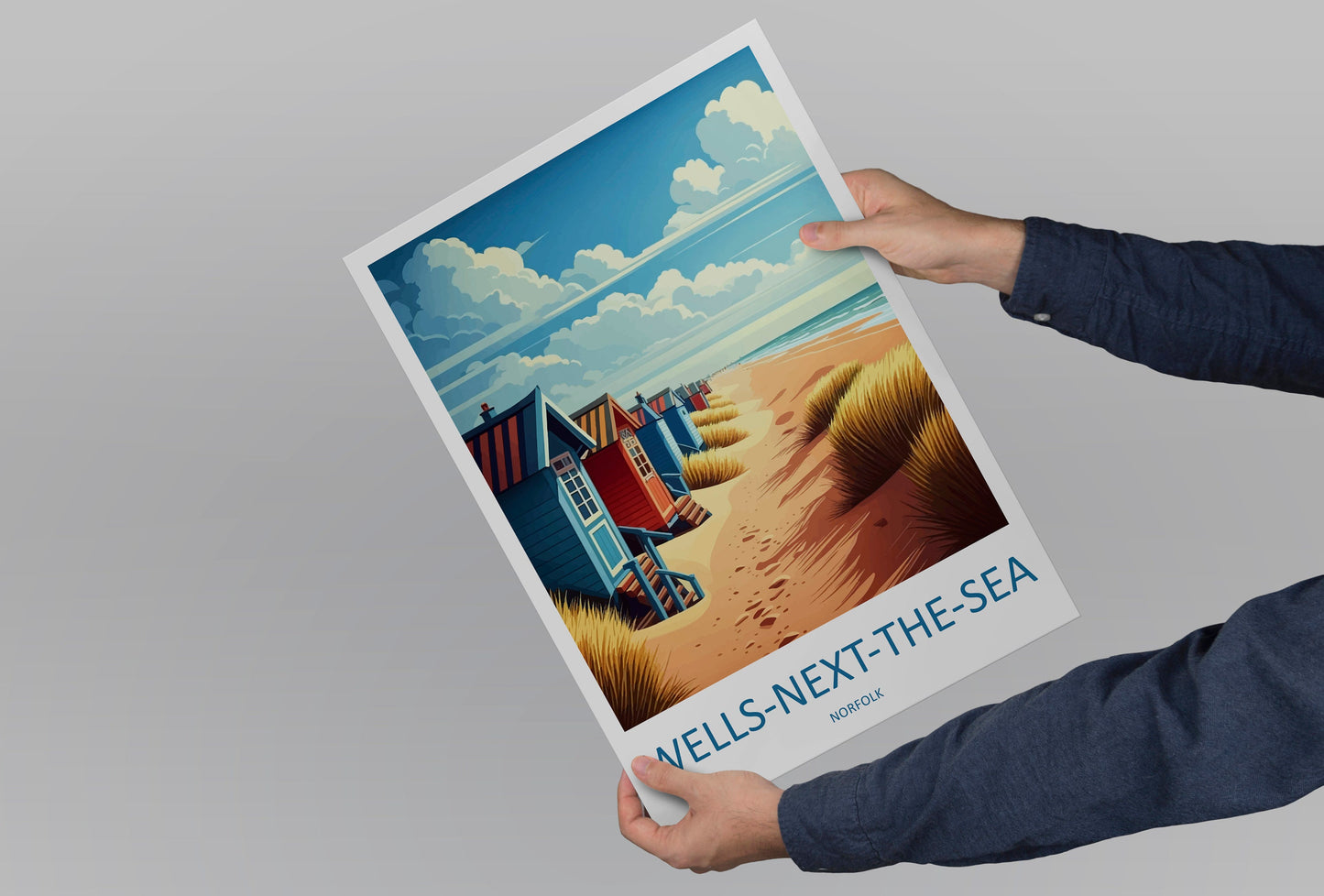 Wells-Next-To-Sea Travel Print Wall Art Wells-Next-To-Sea Wall Hanging Home Décor Wells-Next-To-Sea Gift Art Lovers England Art Lover Gift