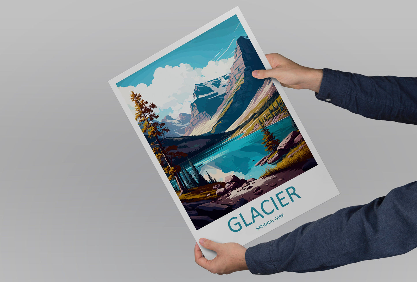 Glacier National Park Travel Print Wall Art Glacier National Park Wall Hanging Home Décor Glacier National Park Gift Art