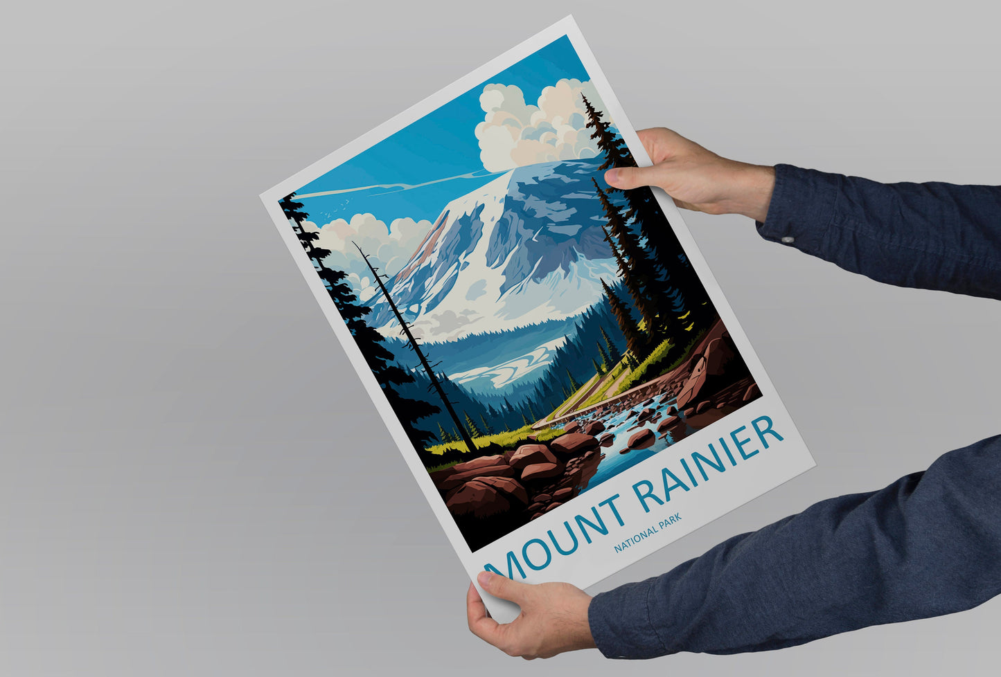 Mount Rainier National Park Travel Print Wall Art Mount Rainier National Park Wall Hanging Home Décor Mount Rainier National Park Gift Art
