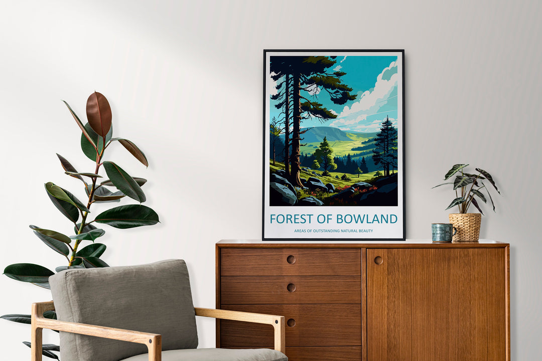 Forest Of Bowland Travel Print Wall Art Forest Of Bowland Wall Hanging Home Decor Forest Of Bowland Gift Art Lovers Wall Art ANOB Travel Art