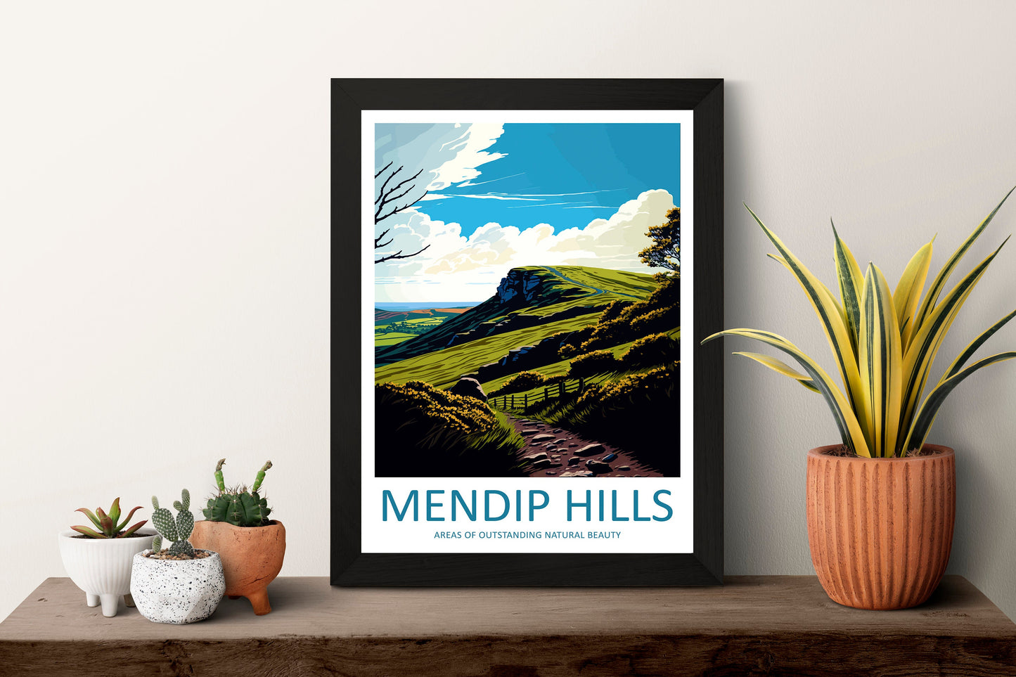 Mendip Hills Travel Print Wall Art Mendip Hills Wall Hanging Home Decor Mendip Hills Gift Art Lovers Wall Art ANOB Travel Art