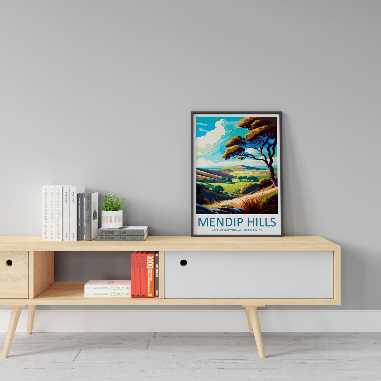 Mendip Hills Travel Print Wall Art Mendip Hills Wall Hanging Home Decor Mendip Hills Gift Art Lovers Wall Art ANOB Travel Art