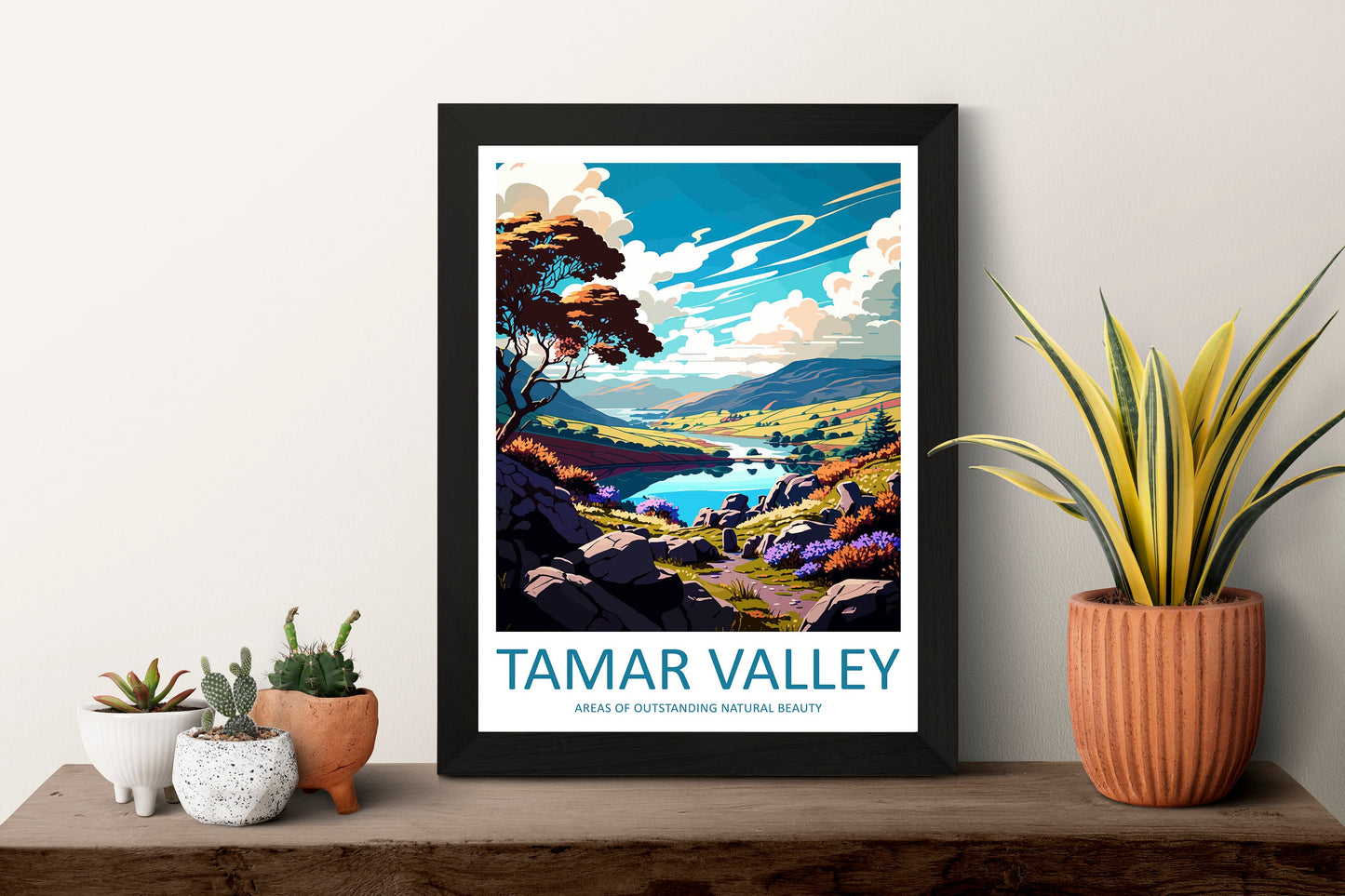 Tamar Valley Travel Print Wall Art Tamar Valley Wall Hanging Home Decor Tamar Valley Gift Art Lovers Wall Art ANOB Travel Art