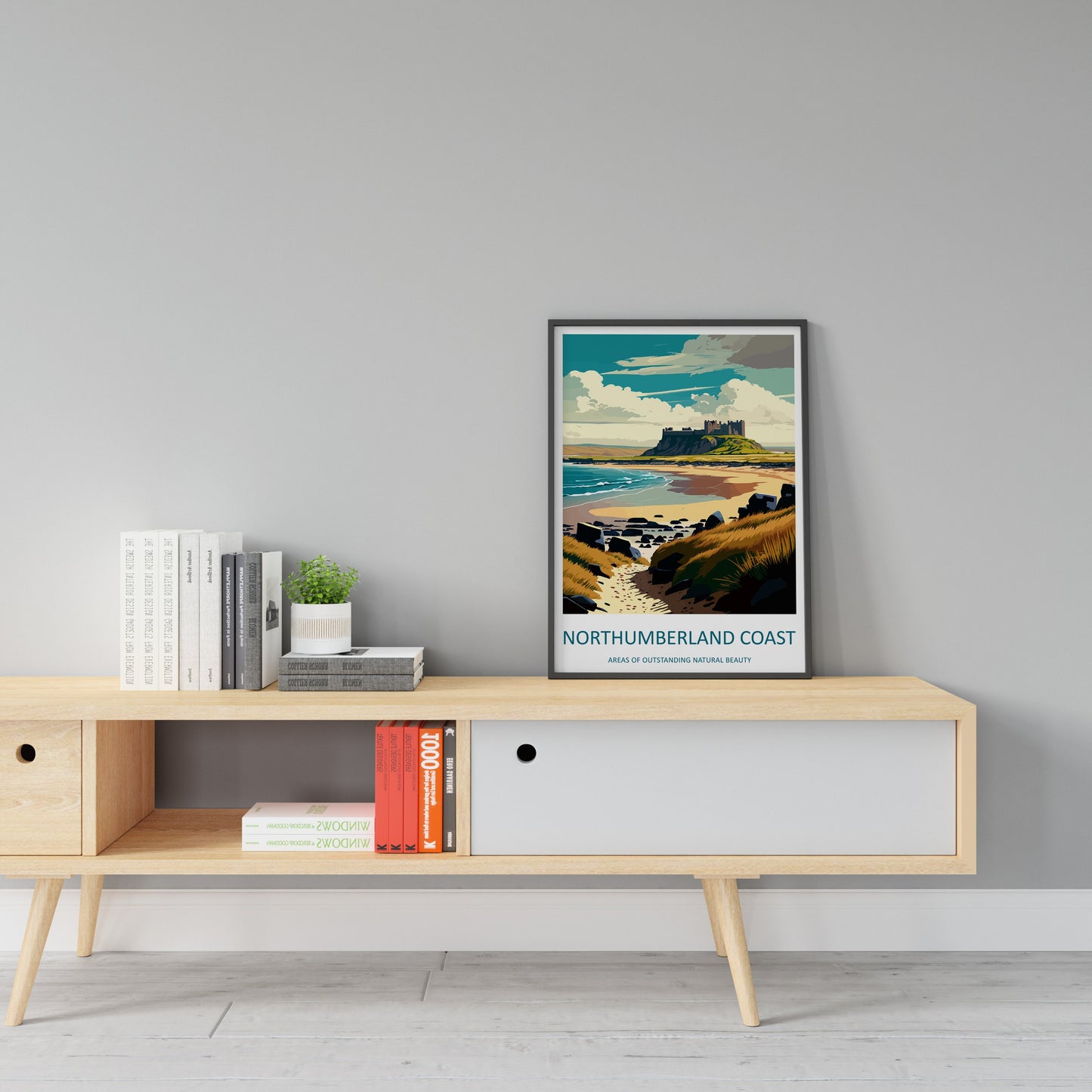 Northumberland Coast Travel Print Wall Art Northumberland Coast Wall Hanging Home Decor Northumberland Coast Gift Art Lovers Wall Art ANOB