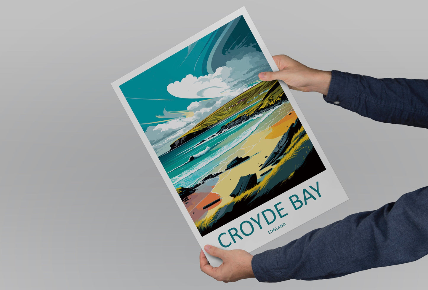 Croyde Bay Travel Print Wall Art Croyde Bay Wall Hanging Home Decoration Croyde Bay Gift Art Lovers Wall Art Print Art Croyde Bay Print