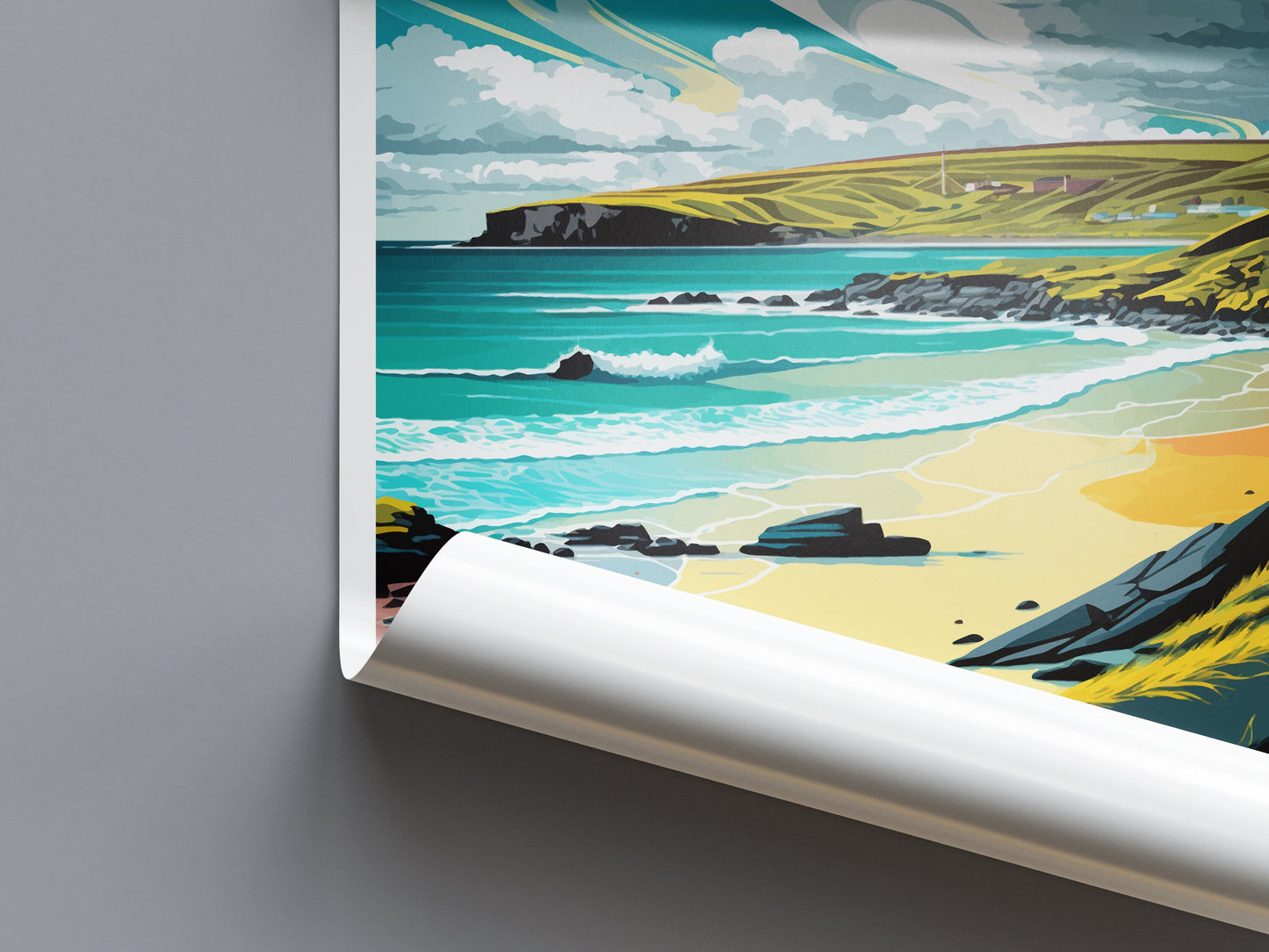 Croyde Bay Travel Print Wall Art Croyde Bay Wall Hanging Home Decoration Croyde Bay Gift Art Lovers Wall Art Print Art Croyde Bay Print