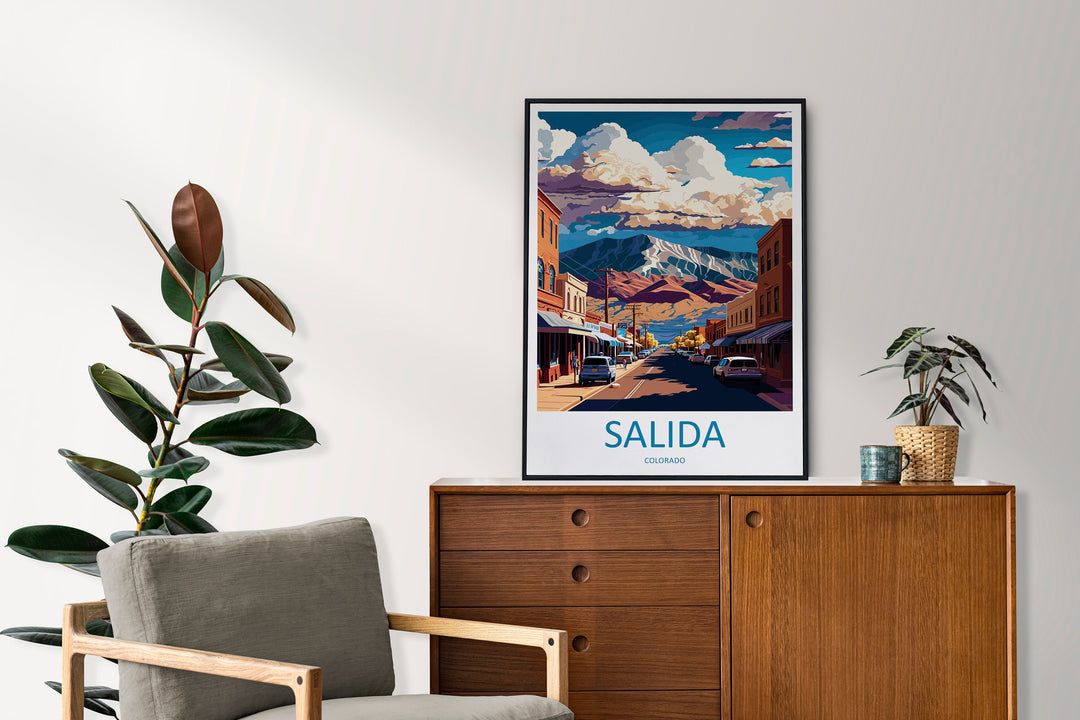 Salida Travel Print Wall Art Salida Wall Hanging Home Décor Salida Gift Art Lovers Colorado Art Lover Gift