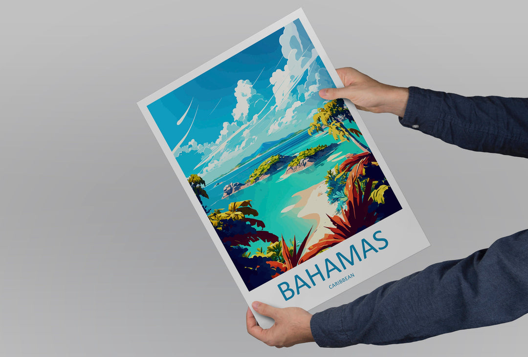 Bahamas Travel Print Wall Art Bahamas Wall Hanging Home Décor Bahamas Gift Art Lovers Wall Art Caribbean Travel Print Bahamas Decor