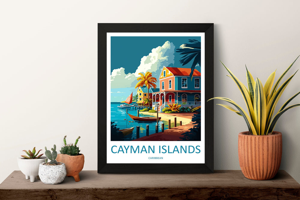 Cayman Islands Travel Print Wall Art Cayman Islands Wall Hanging Home Décor Cayman Islands Gift Art Lovers Wall Art Caribbean Travel Print