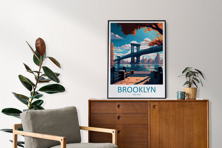 Brooklyn New York Travel Print Wall Art Brooklyn Wall Hanging Home Décor Brooklyn Gift Art Lovers New York Art Lover