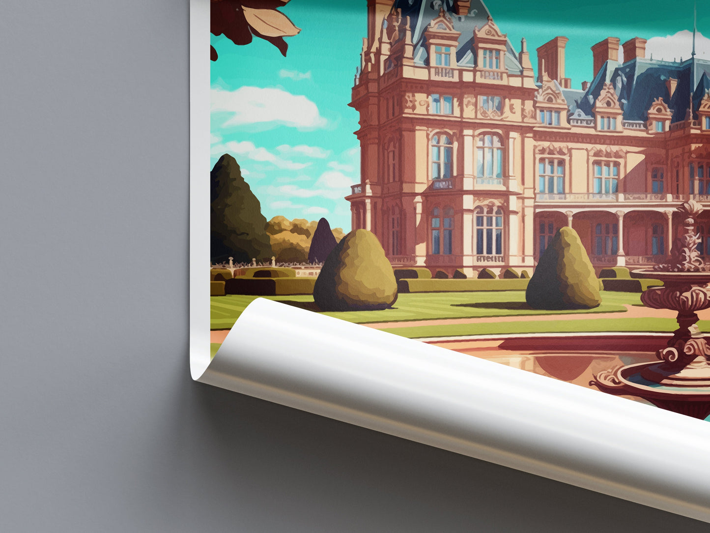 Waddesdon Manor Travel Print Wall Art Waddesdon Manor Wall Hanging Home Decoration Waddesdon Manor Gift Art Lovers Wall Art Print Art