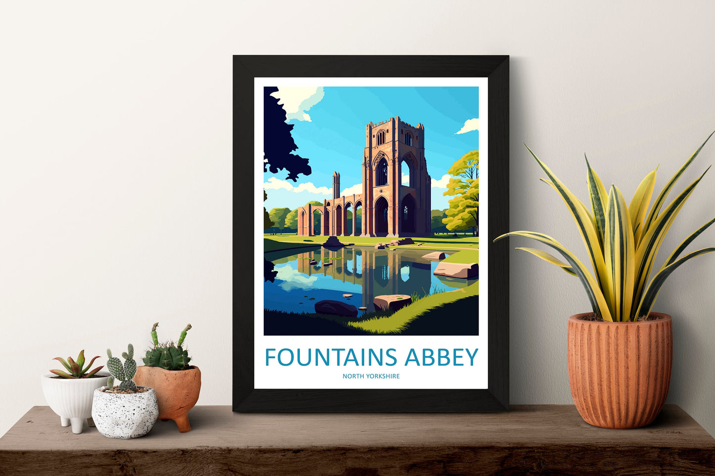 Fountains Abbey Travel Print Wall Art Fountains Abbey Wall Hanging Home Decor Fountains Abbey Gift Art Lovers Wall Art Print Fountains Abbey