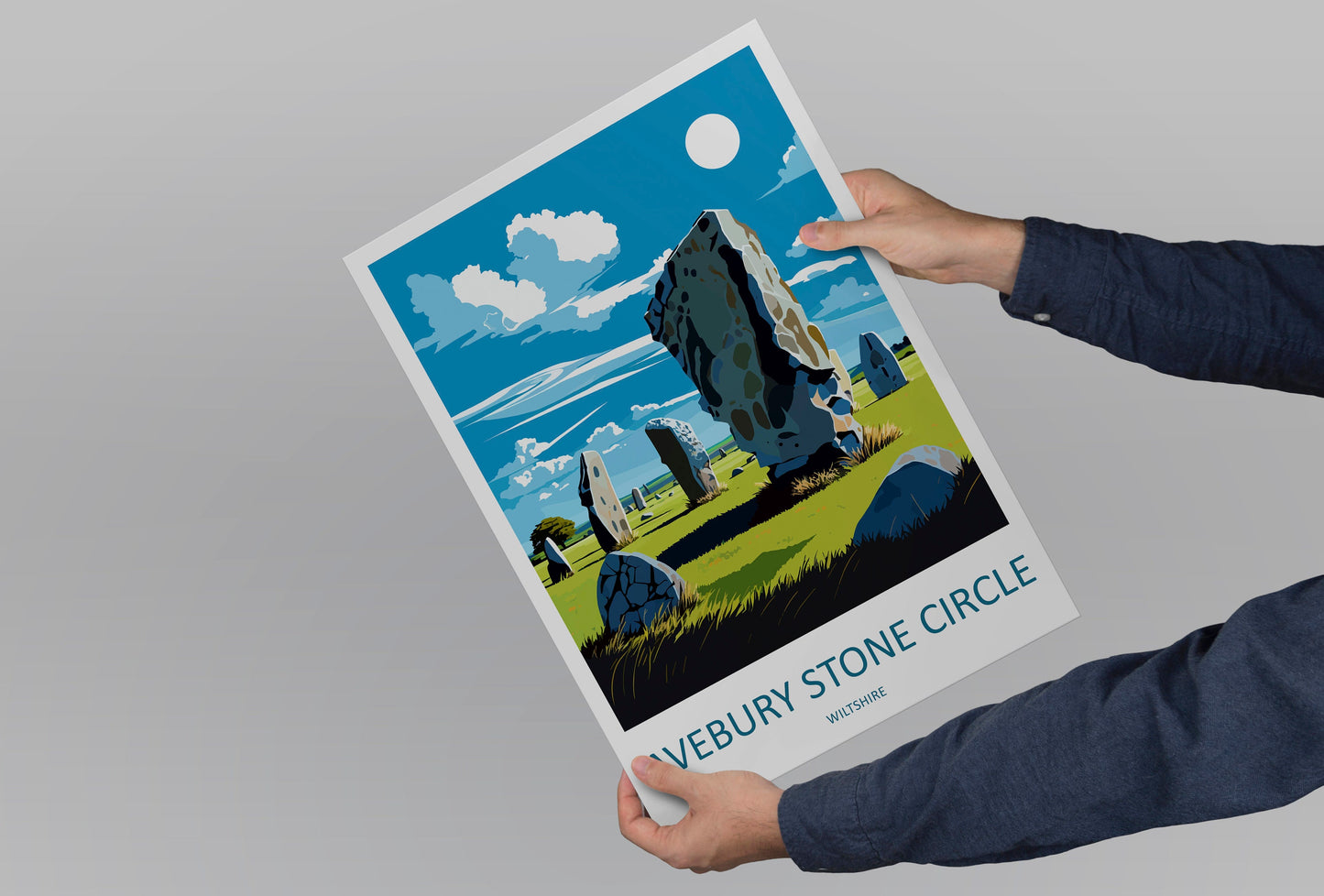 Avebury Stone Circle Travel Print Wall Art Avebury Circle Wall Hanging Home Decor Avebury Circle Gift Art Lovers Wall Art Print Avebury Art