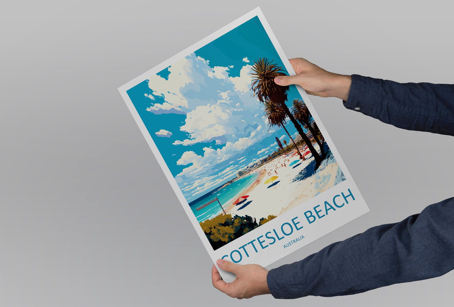 Cottesloe Beach Travel Print Wall Art Cottesloe Beach Wall Hanging Home Décor Cottesloe Beach Gift Art Lovers Wall Art Australia Travel Art