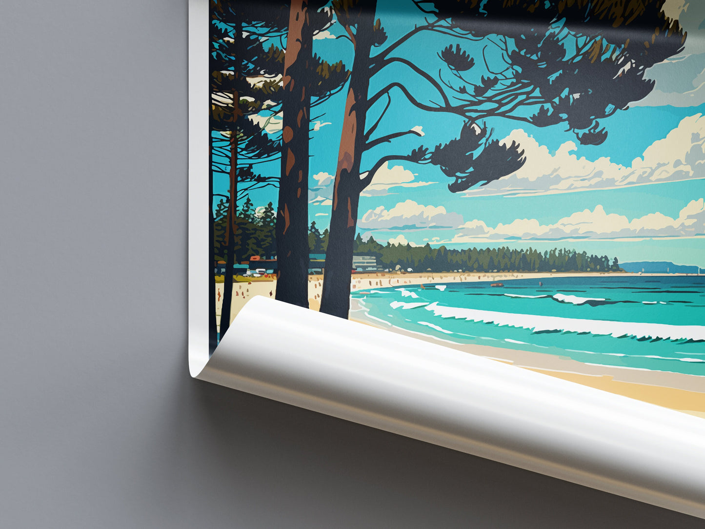 Manly Beach Travel Print Wall Art Manly Beach Wall Hanging Home Décor Manly Beach Gift Art Lovers Wall Art Australia Travel Print