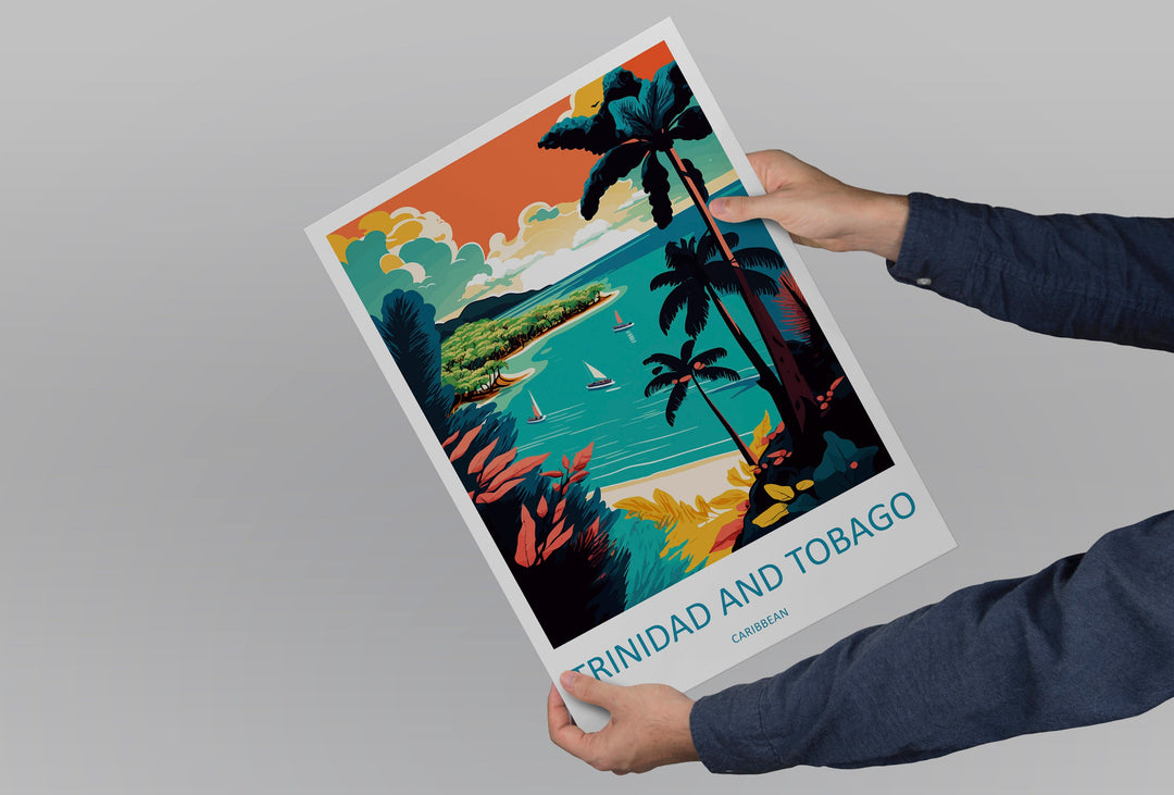 Trinidad and Tobago Travel Print Wall Art Trinidad and Tobago Wall Hanging Home Décor Trinidad and Tobago Gift Art Lovers Wall Art Caribbean