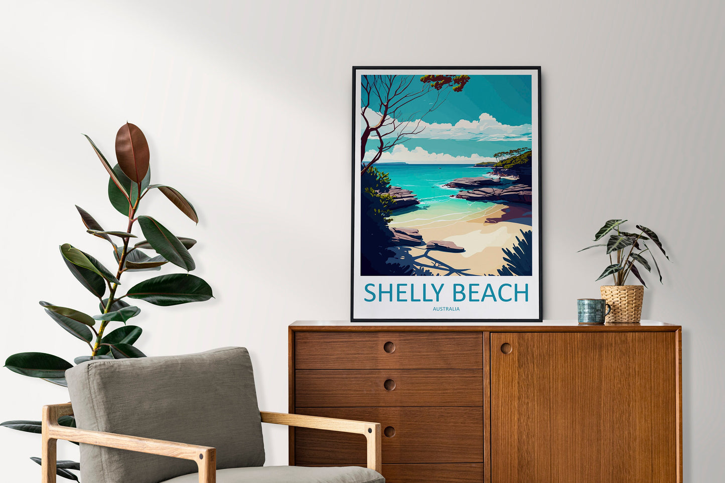 Shelly Beach Travel Print Wall Art Shelly Beach Wall Hanging Home Décor Shelly Beach Gift Art Lovers Wall Art Australia Travel Print