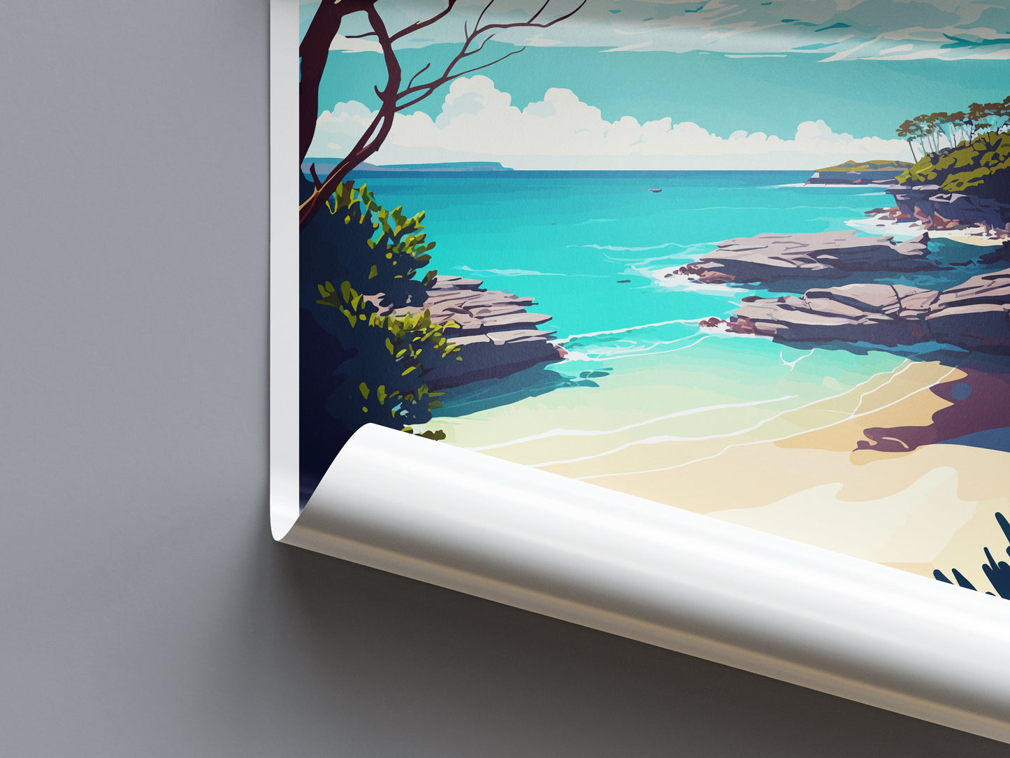 Shelly Beach Travel Print Wall Art Shelly Beach Wall Hanging Home Décor Shelly Beach Gift Art Lovers Wall Art Australia Travel Print