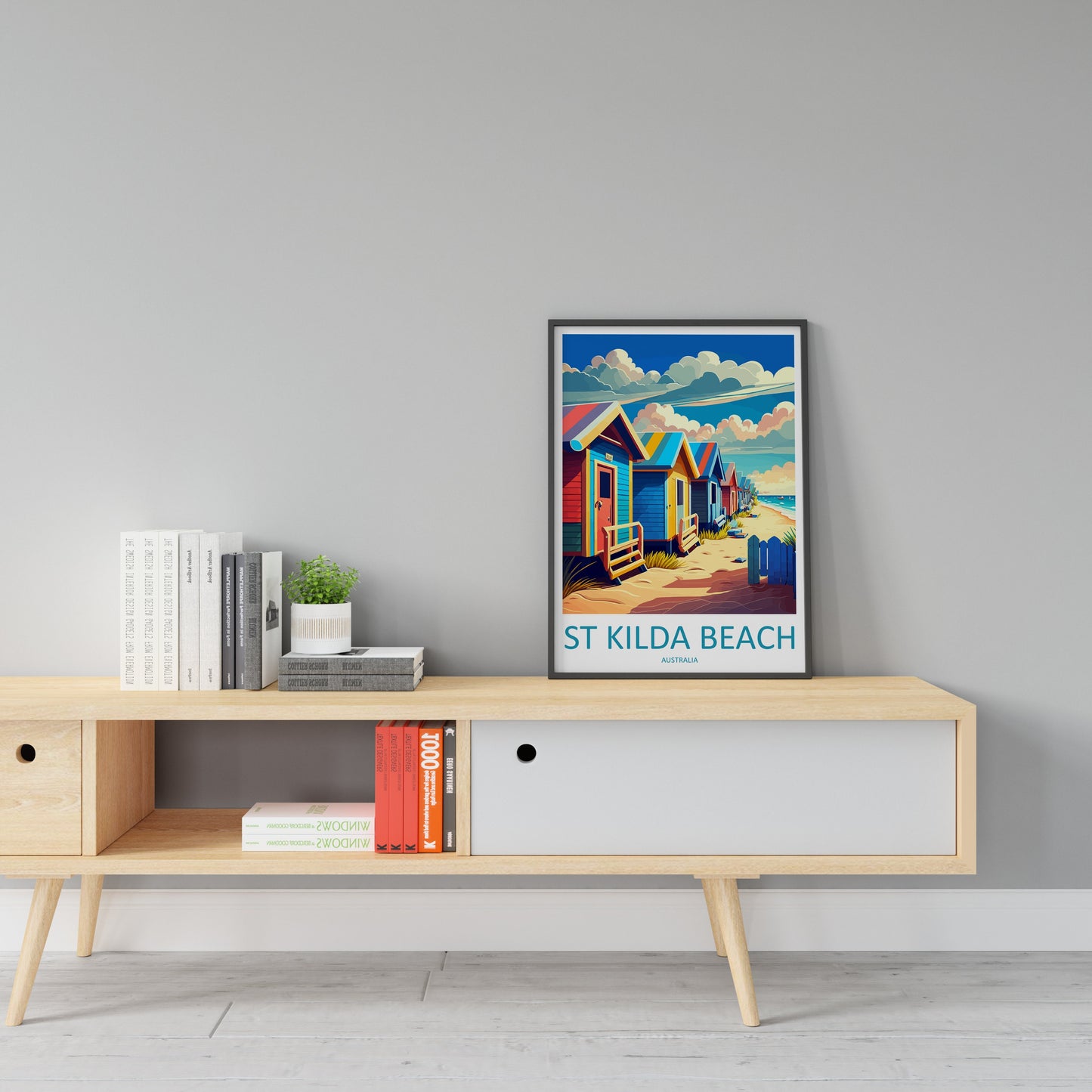St Kilda Beach Travel Print Wall Art St Kilda Beach Wall Hanging Home Décor St Kilda Beach Gift Art Lovers Wall Art Australia Travel Print