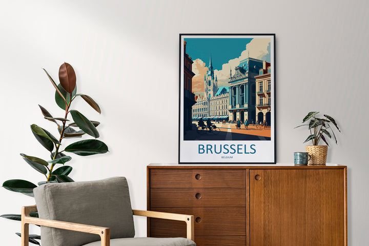 Brussels Travel Print Wall Art Brussels Wall Hanging Home Décor Brussels Gift Art Lovers Belgium Art Lover Gift Brussels Wall Décor