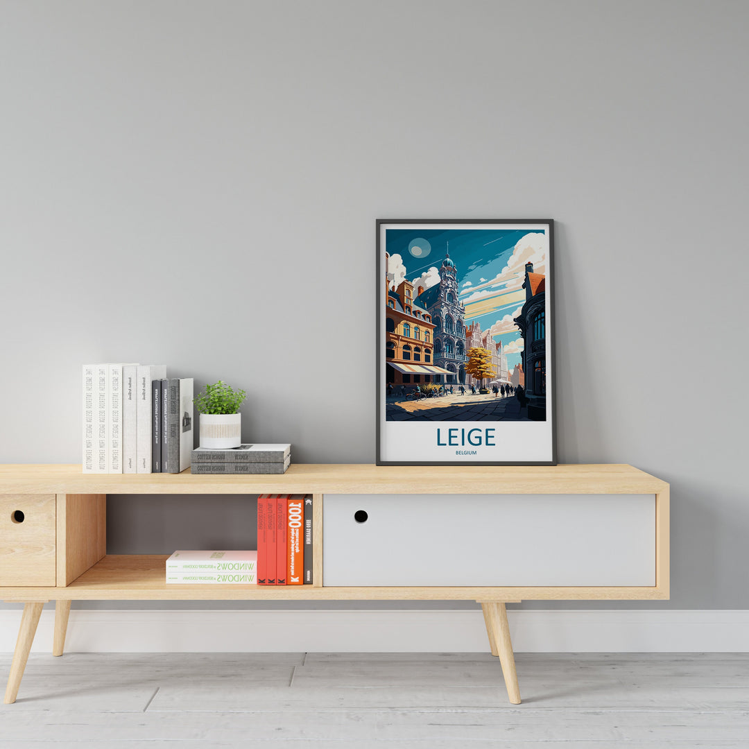 Leige Travel Print Wall Art Leige Wall Hanging Home Décor Leige Gift Art Lovers Belgium Art Lover Gift Leige Wall Décor