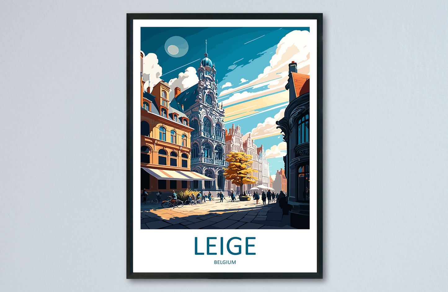 Leige Travel Print Wall Art Leige Wall Hanging Home Décor Leige Gift Art Lovers Belgium Art Lover Gift Leige Wall Décor