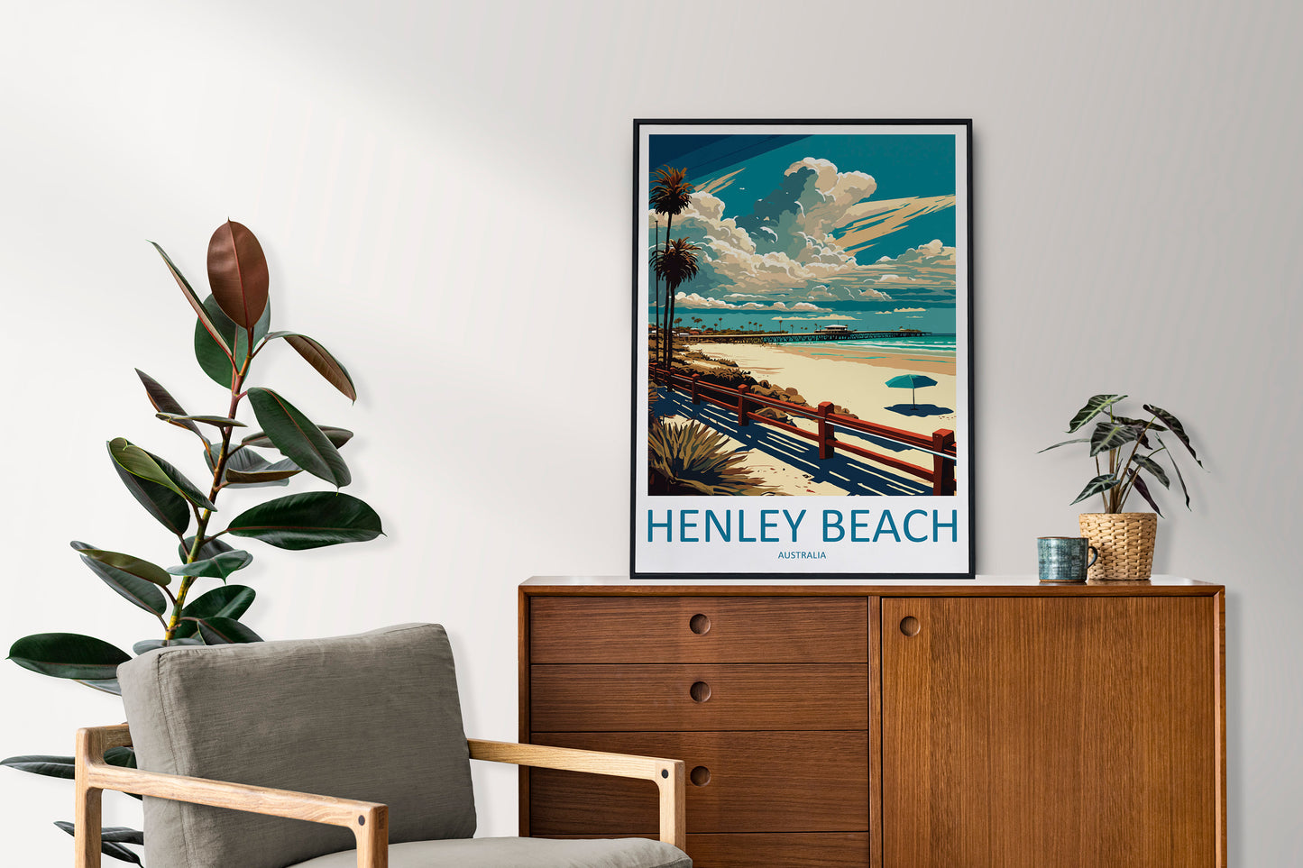 Henley Beach Travel Print Wall Art Henley Beach Wall Hanging Home Décor Henley Beach Gift Art Lovers Wall Art Australia Travel Print
