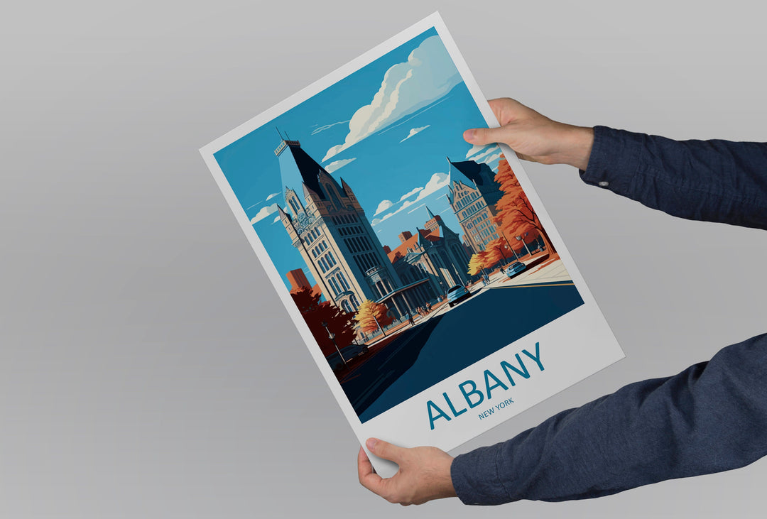 Albany Travel Print Wall Art Albany Wall Hanging Home Décor Albany Gift Art Lovers New York State Art Gift Lover Print