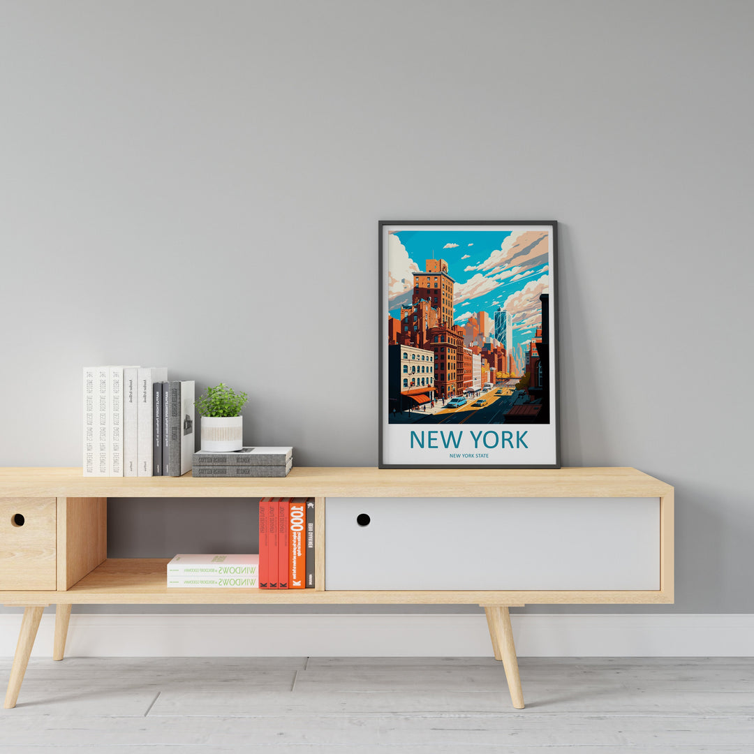 New York Travel Print Wall Art New York Wall Hanging Home Décor New York Gift Art Lovers New York State Art Gift Lover Print