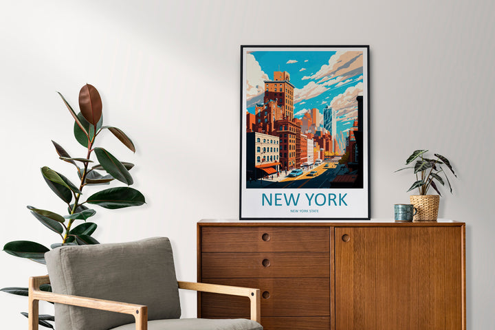 New York Travel Print Wall Art New York Wall Hanging Home Décor New York Gift Art Lovers New York State Art Gift Lover Print