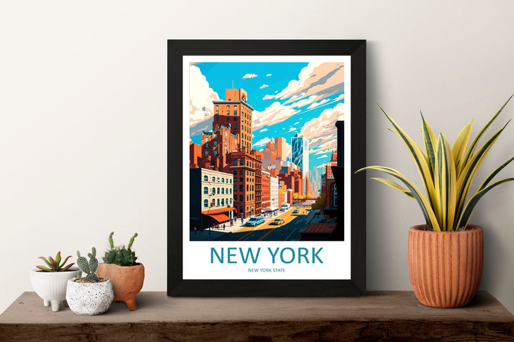 New York Travel Print Wall Art New York Wall Hanging Home Décor New York Gift Art Lovers New York State Art Gift Lover Print