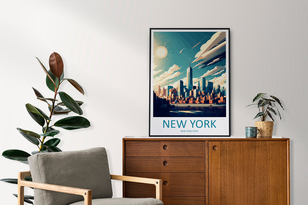 New York Travel Print Wall Art New York Wall Hanging Home Décor New York Gift Art Lovers New York State Art Gift Lover Print