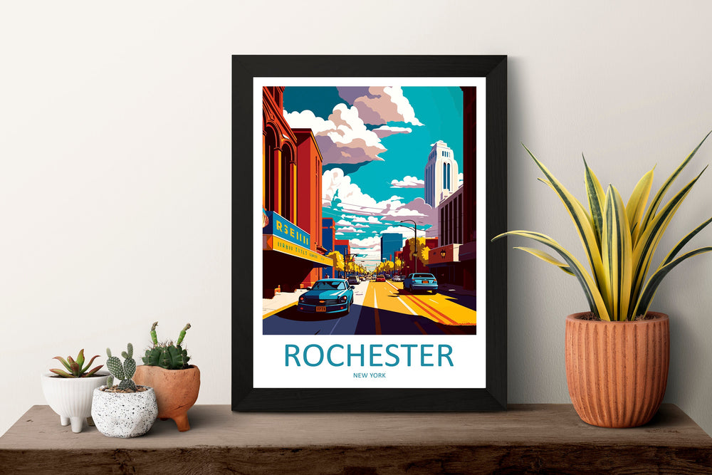 Rochester Travel Print Wall Art Rochester Wall Hanging Home Décor Rochester Gift Art Lovers New York State Art Gift Lover Print