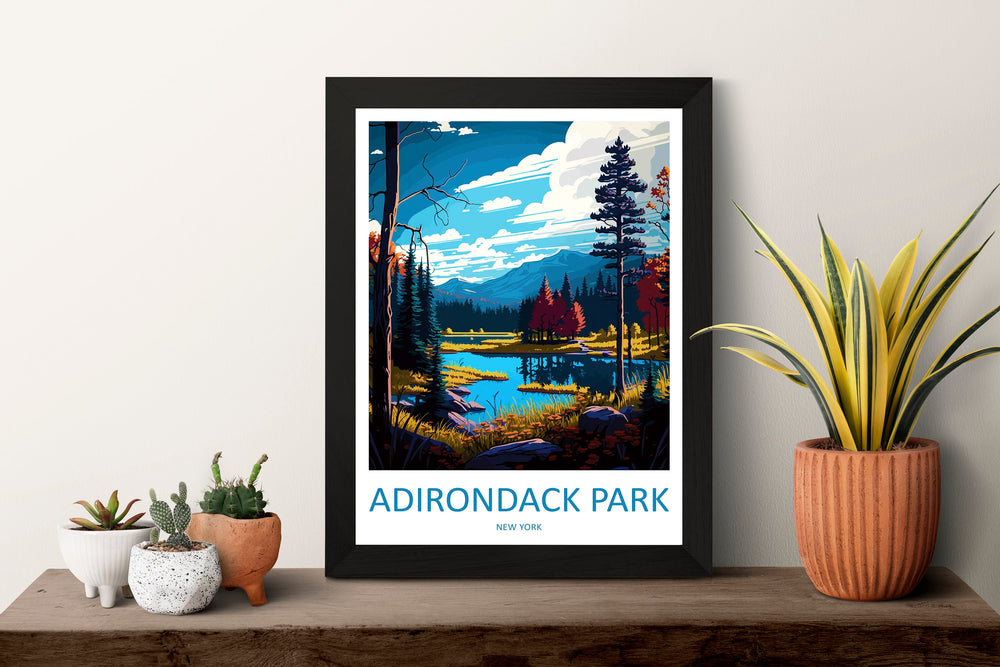 Adirondack Park Travel Print Wall Art Adirondack Park Wall Hanging Home Décor Adirondack Park Gift Art Lovers New York State Art Gift Lover