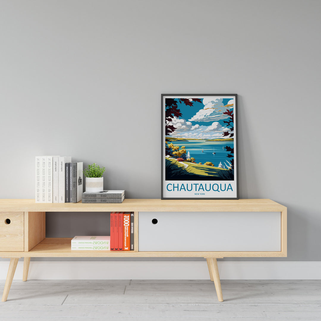 Chautauqua Lake Travel Print Wall Art Chautauqua Lake Wall Hanging Home Décor Chautauqua Lake Gift Art Lovers New York State Art Gift Lover