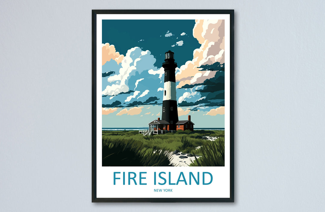 Fire Island Travel Print Wall Art Fire Island Wall Hanging Home Décor Fire Island Gift Art Lovers New York State Art Gift Lover Print