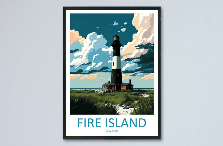 Fire Island Travel Print Wall Art Fire Island Wall Hanging Home Décor Fire Island Gift Art Lovers New York State Art Gift Lover Print